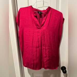 Sincerely Jules Pink Relaxed Mandarin Collar Blouse